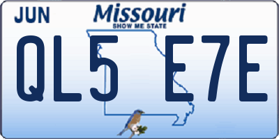 MO license plate QL5E7E