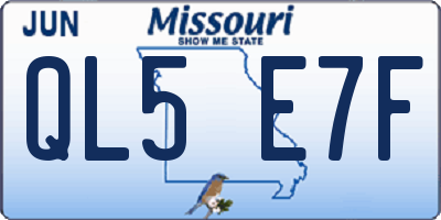 MO license plate QL5E7F