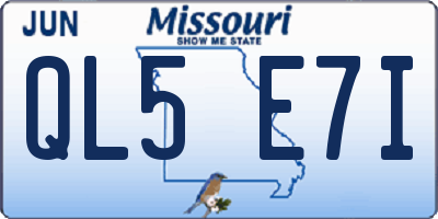 MO license plate QL5E7I