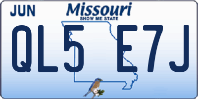 MO license plate QL5E7J