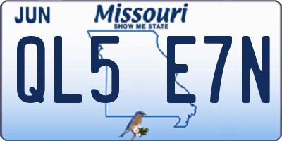 MO license plate QL5E7N