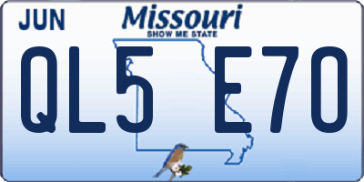 MO license plate QL5E7O