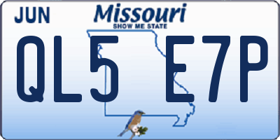MO license plate QL5E7P