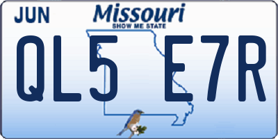 MO license plate QL5E7R