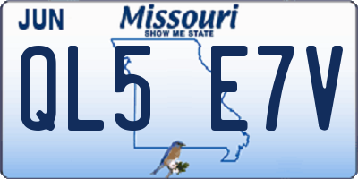 MO license plate QL5E7V