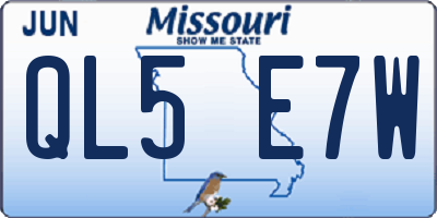 MO license plate QL5E7W