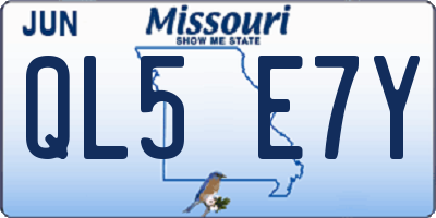 MO license plate QL5E7Y