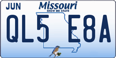 MO license plate QL5E8A