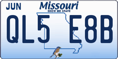 MO license plate QL5E8B