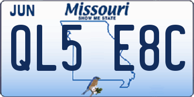 MO license plate QL5E8C