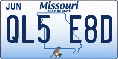 MO license plate QL5E8D