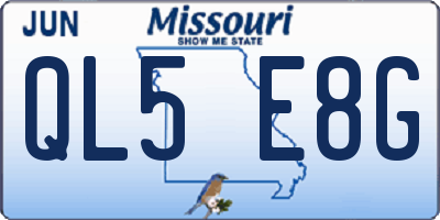 MO license plate QL5E8G