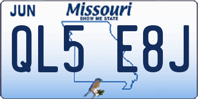 MO license plate QL5E8J