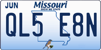 MO license plate QL5E8N