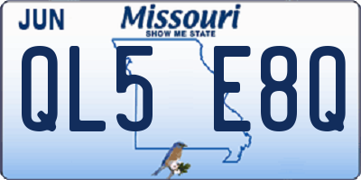 MO license plate QL5E8Q