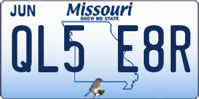 MO license plate QL5E8R