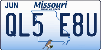 MO license plate QL5E8U