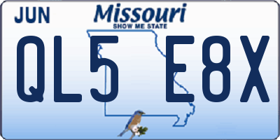 MO license plate QL5E8X