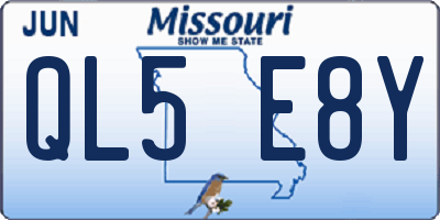 MO license plate QL5E8Y