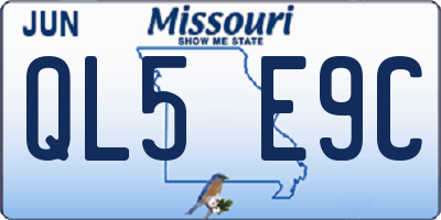 MO license plate QL5E9C