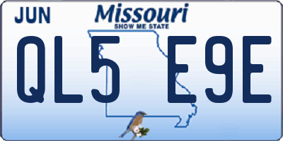 MO license plate QL5E9E