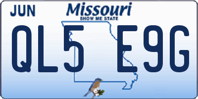 MO license plate QL5E9G