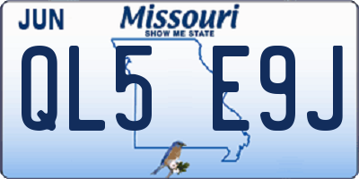 MO license plate QL5E9J