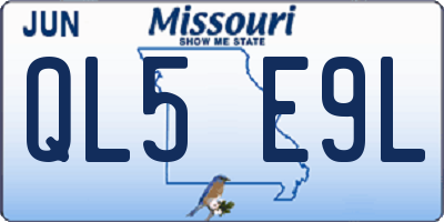 MO license plate QL5E9L