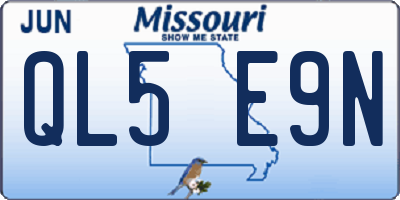 MO license plate QL5E9N