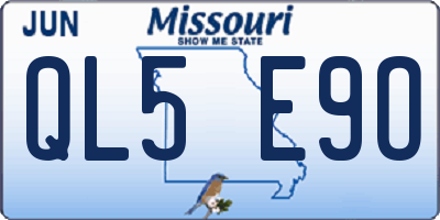 MO license plate QL5E9O