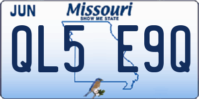 MO license plate QL5E9Q