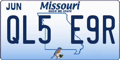 MO license plate QL5E9R