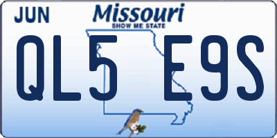 MO license plate QL5E9S