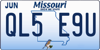 MO license plate QL5E9U