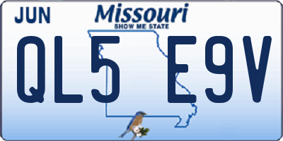 MO license plate QL5E9V