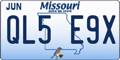 MO license plate QL5E9X