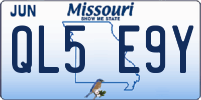 MO license plate QL5E9Y