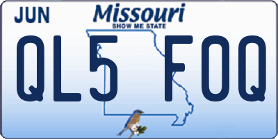 MO license plate QL5F0Q