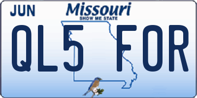 MO license plate QL5F0R