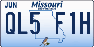 MO license plate QL5F1H