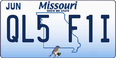 MO license plate QL5F1I