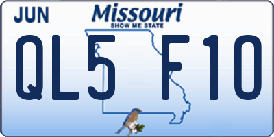 MO license plate QL5F1O
