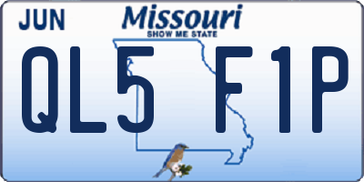 MO license plate QL5F1P