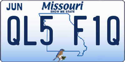 MO license plate QL5F1Q