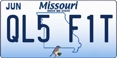 MO license plate QL5F1T