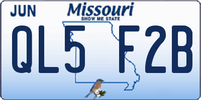 MO license plate QL5F2B