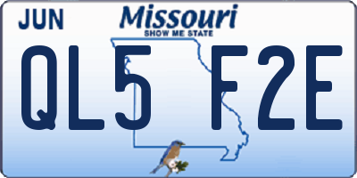 MO license plate QL5F2E