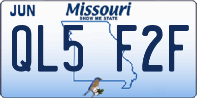 MO license plate QL5F2F