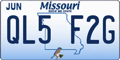 MO license plate QL5F2G
