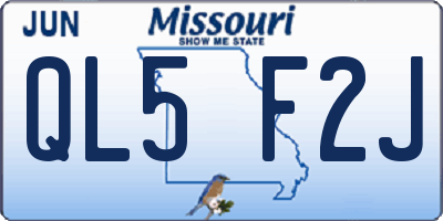 MO license plate QL5F2J